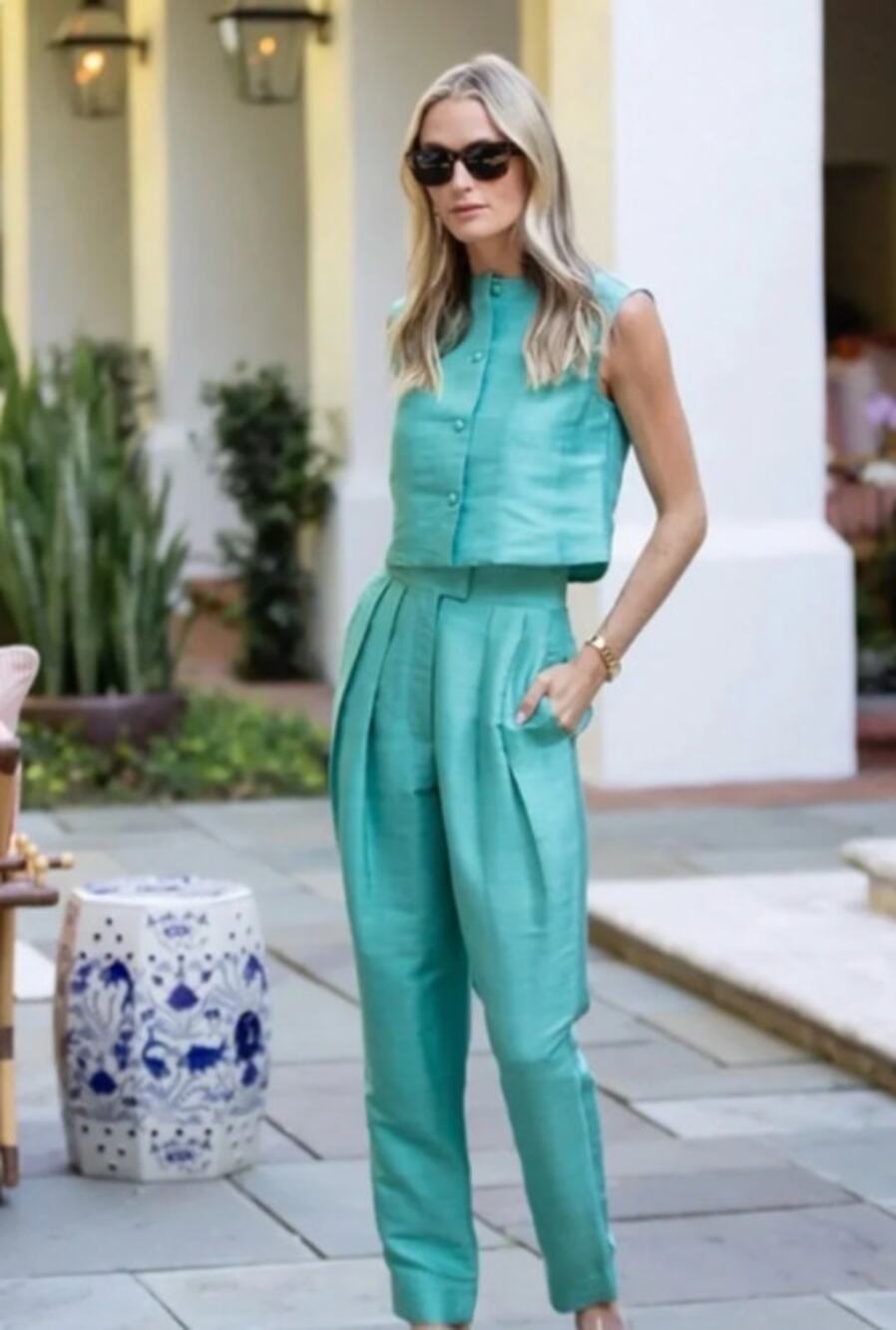 NWT Julia Amory Deco Silk Pants Sz. S